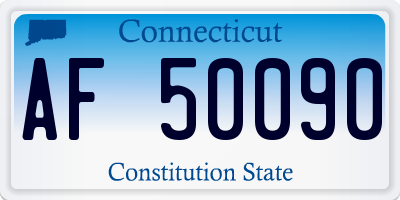 CT license plate AF50090