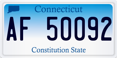 CT license plate AF50092