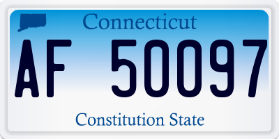 CT license plate AF50097