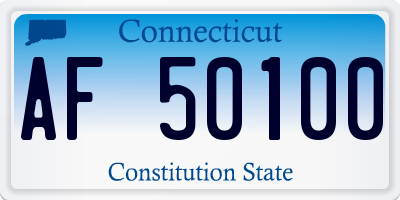 CT license plate AF50100
