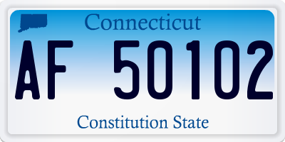 CT license plate AF50102