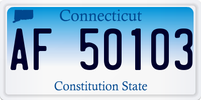 CT license plate AF50103