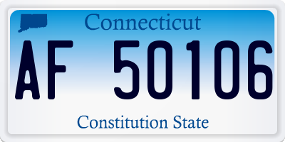 CT license plate AF50106