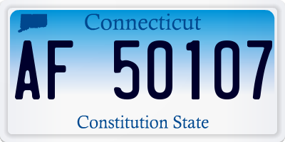 CT license plate AF50107