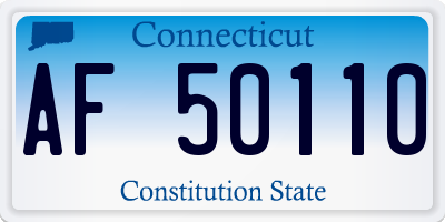 CT license plate AF50110