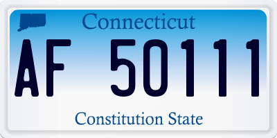 CT license plate AF50111