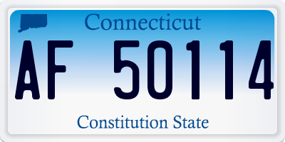 CT license plate AF50114
