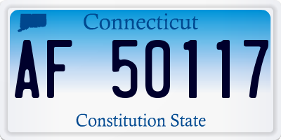 CT license plate AF50117