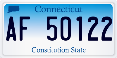 CT license plate AF50122