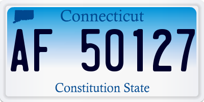 CT license plate AF50127