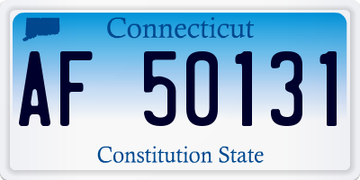 CT license plate AF50131