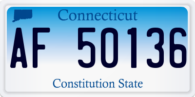 CT license plate AF50136