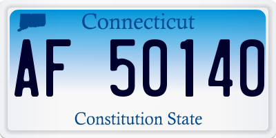 CT license plate AF50140