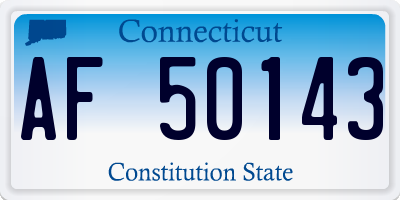 CT license plate AF50143