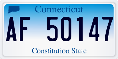 CT license plate AF50147