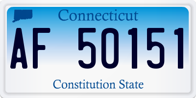 CT license plate AF50151