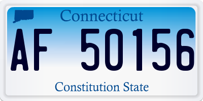 CT license plate AF50156