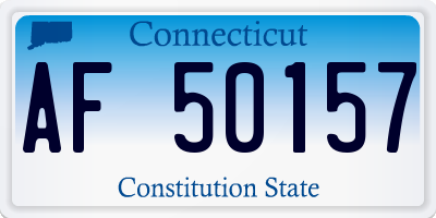 CT license plate AF50157