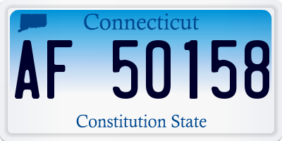 CT license plate AF50158