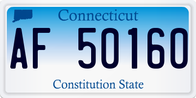 CT license plate AF50160