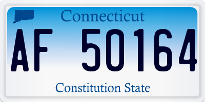 CT license plate AF50164