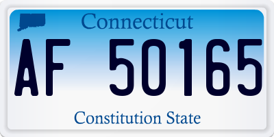 CT license plate AF50165
