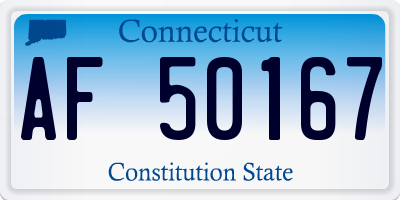CT license plate AF50167