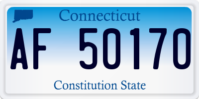 CT license plate AF50170
