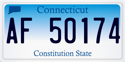 CT license plate AF50174
