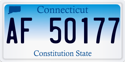CT license plate AF50177