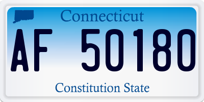 CT license plate AF50180