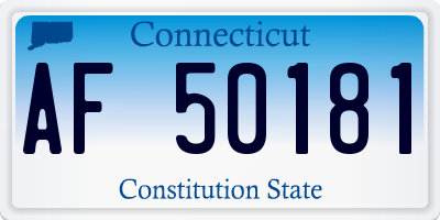 CT license plate AF50181