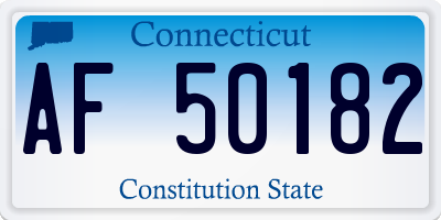 CT license plate AF50182