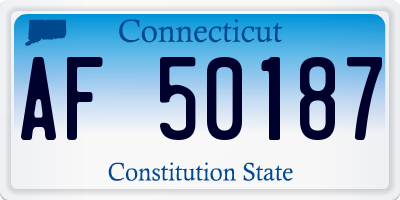 CT license plate AF50187