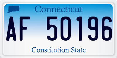 CT license plate AF50196