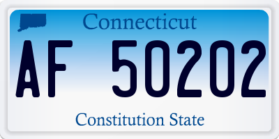 CT license plate AF50202