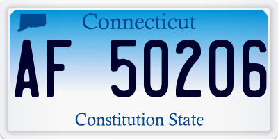 CT license plate AF50206