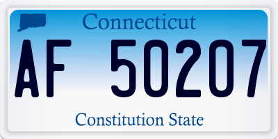 CT license plate AF50207