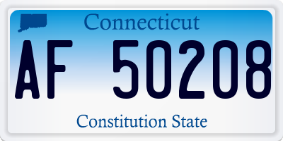 CT license plate AF50208