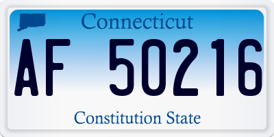 CT license plate AF50216