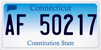 CT license plate AF50217