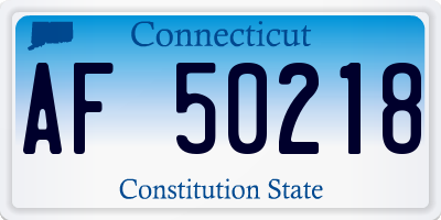 CT license plate AF50218