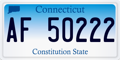 CT license plate AF50222