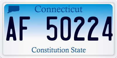 CT license plate AF50224