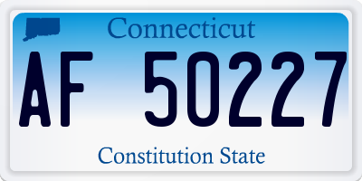CT license plate AF50227