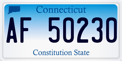 CT license plate AF50230