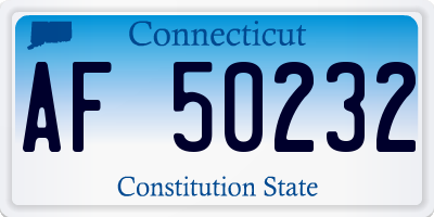 CT license plate AF50232