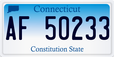 CT license plate AF50233