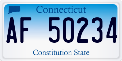 CT license plate AF50234
