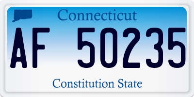 CT license plate AF50235